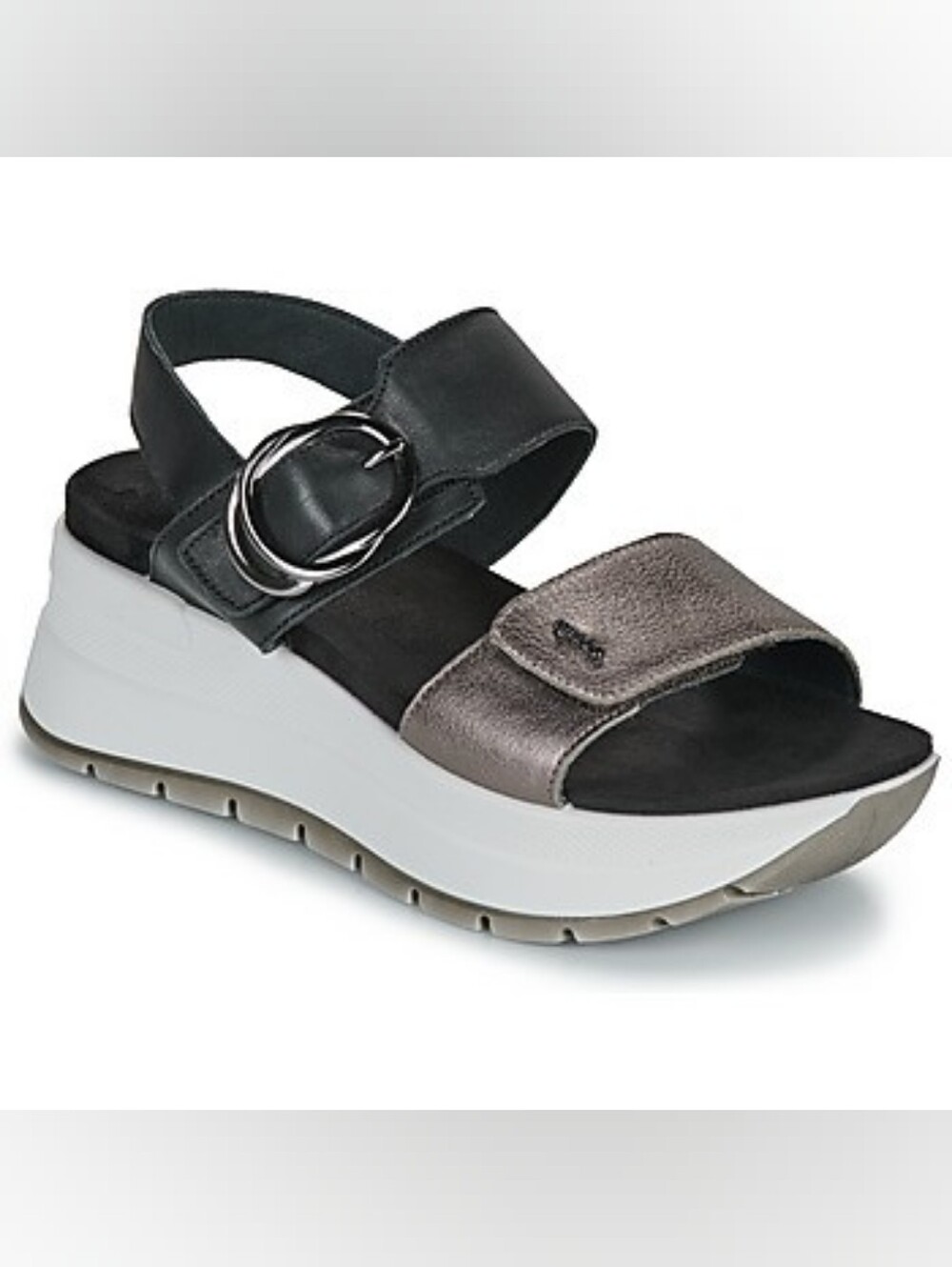 IGI&CO Adjustable Made In Italy Metallic-Accented Black Sandals